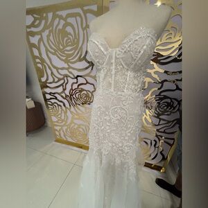 Elegant White Lace Gown
